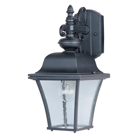 Maxim One Light Black Seedy Glass Wall Lantern 1066BK